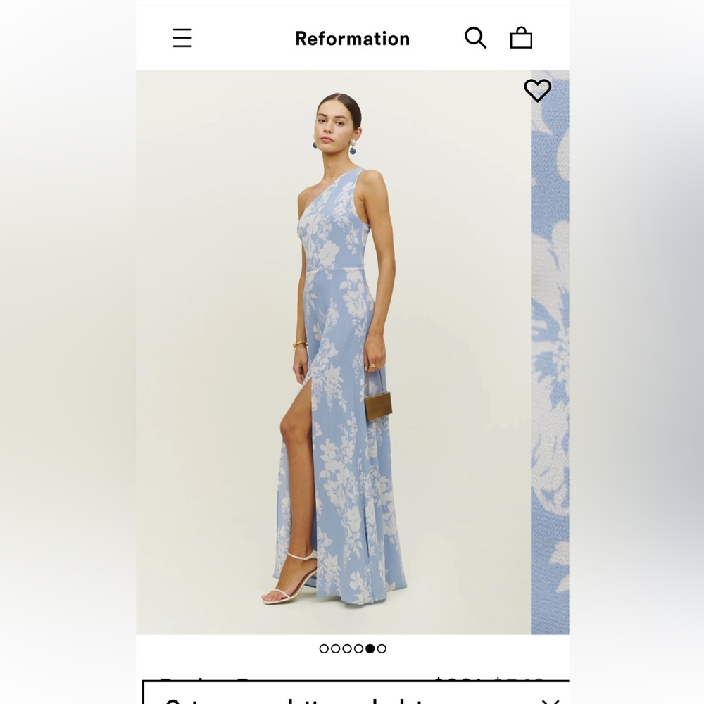 Reformation Blue Floral Evelyn Dress